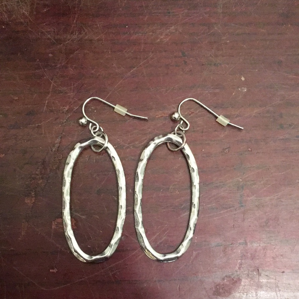 Silver Minimalist Oval Earrings